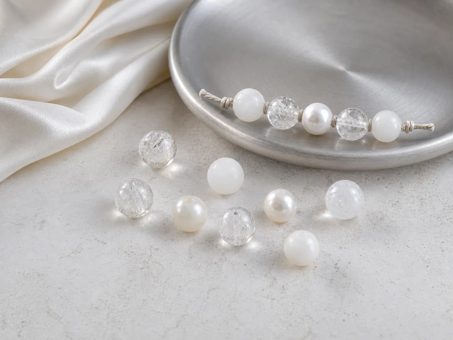 Metal element natural gemstone beads