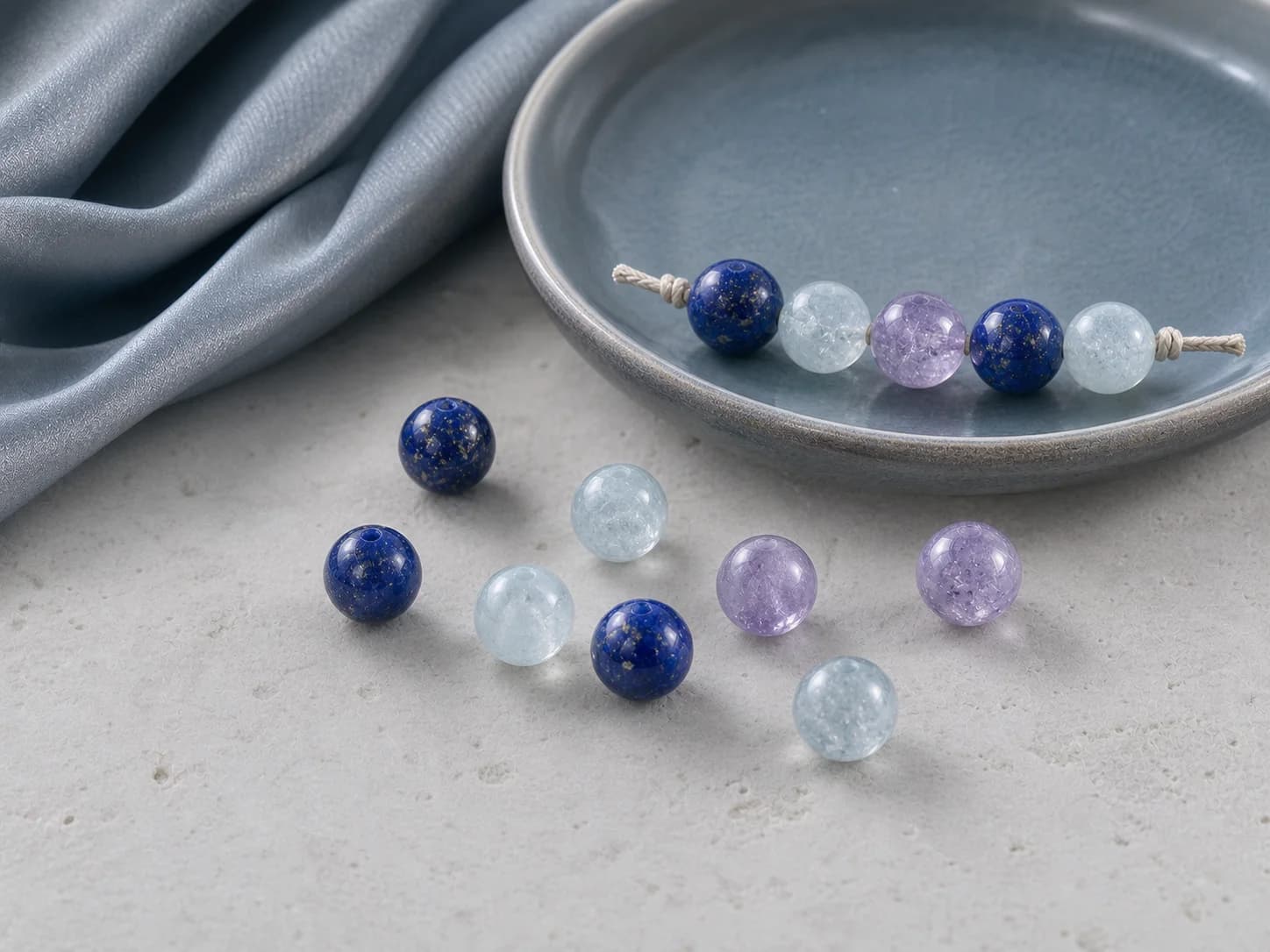 Water element natural gemstone beads