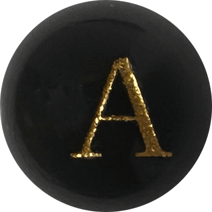 Black Onyx Initial A Round Bead crystal bead