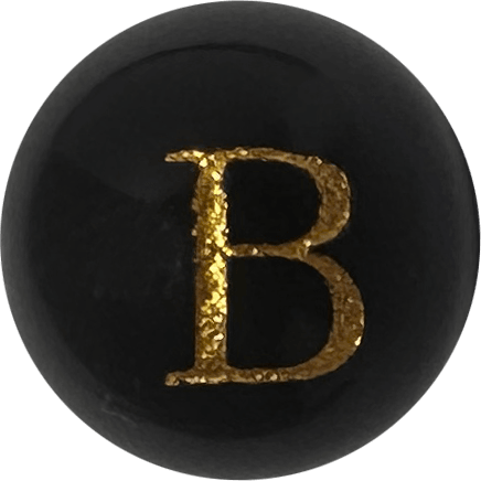 Black Onyx Initial B Round Bead crystal bead