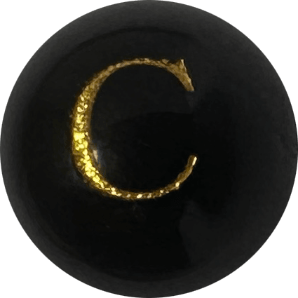 Black Onyx Initial C Round Bead crystal bead