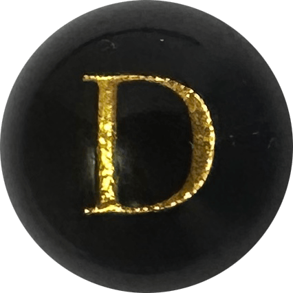 Black Onyx Initial D Round Bead crystal bead