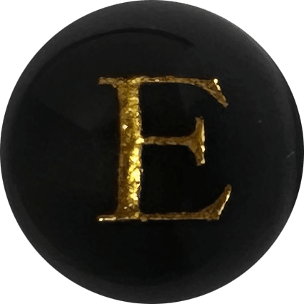 Black Onyx Initial E Round Bead crystal bead