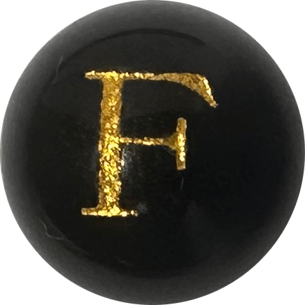 Black Onyx Initial F Round Bead crystal bead