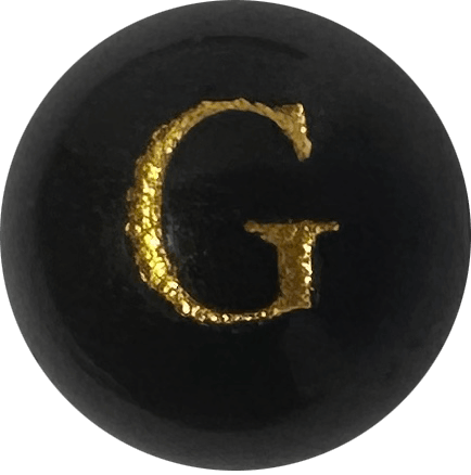 Black Onyx Initial G Round Bead crystal bead