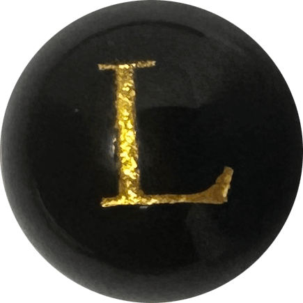 Black Onyx Initial L Round Bead crystal bead