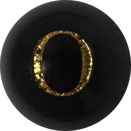 Black Onyx Initial O Round Bead crystal bead