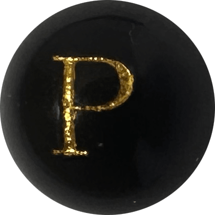 Black Onyx Initial P Round Bead crystal bead