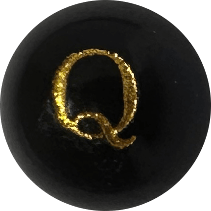 Black Onyx Initial Q Round Bead crystal bead