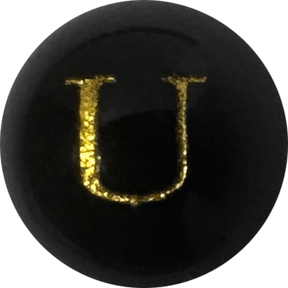 Black Onyx Initial U Round Bead crystal bead