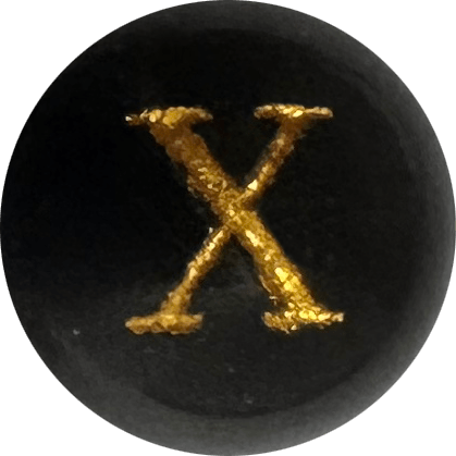 Black Onyx Initial X Round Bead crystal bead