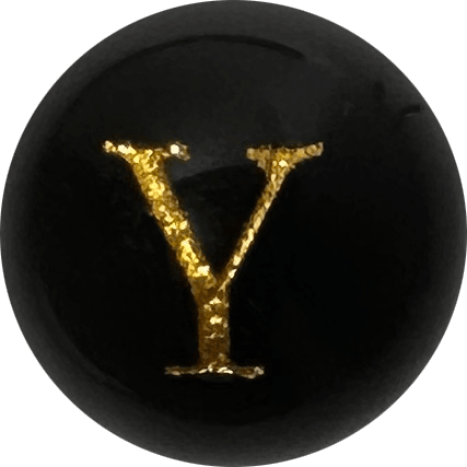Black Onyx Initial Y Round Bead crystal bead