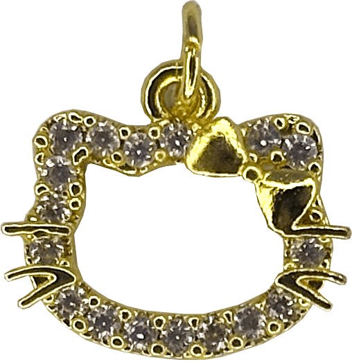 Gold Crystal Cat Charm crystal bead
