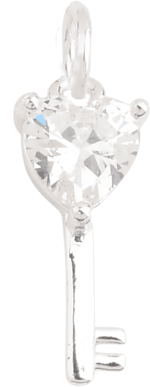 Heart Key Charm crystal bead