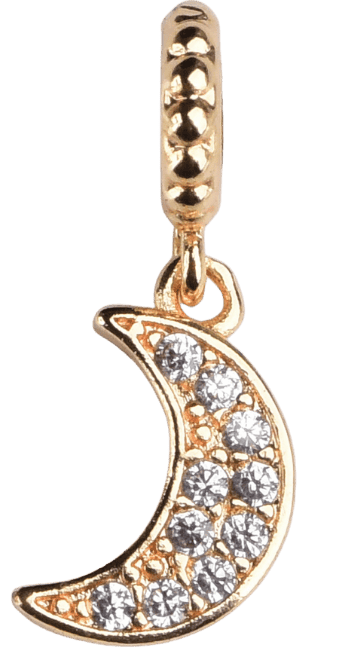 Pave Moon Charm crystal bead