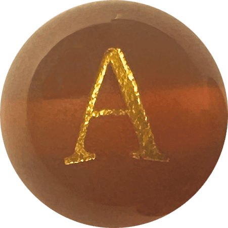 Red Onyx Initial A Round Bead crystal bead