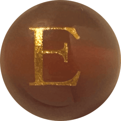 Red Onyx Initial E Round Bead crystal bead