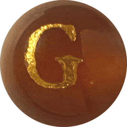 Red Onyx Initial G Round Bead crystal bead
