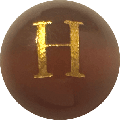 Red Onyx Initial H Round Bead crystal bead