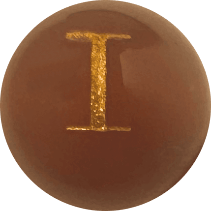 Red Onyx Initial I Round Bead crystal bead