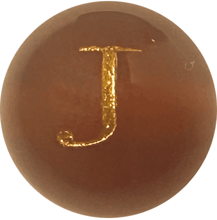 Red Onyx Initial J Round Bead crystal bead