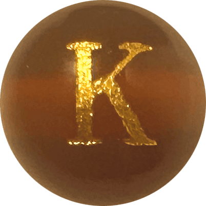 Red Onyx Initial K Round Bead crystal bead