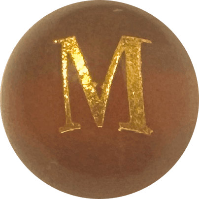 Red Onyx Initial M Round Bead crystal bead