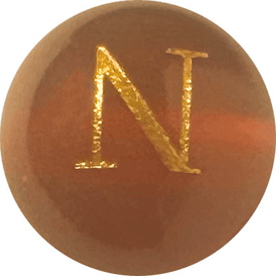 Red Onyx Initial N Round Bead crystal bead