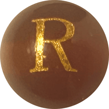 Red Onyx Initial R Round Bead crystal bead