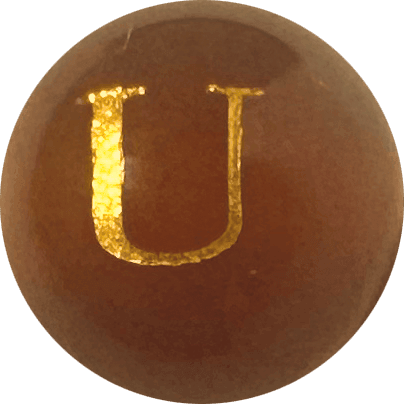 Red Onyx Initial U Round Bead crystal bead