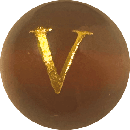 Red Onyx Initial V Round Bead crystal bead