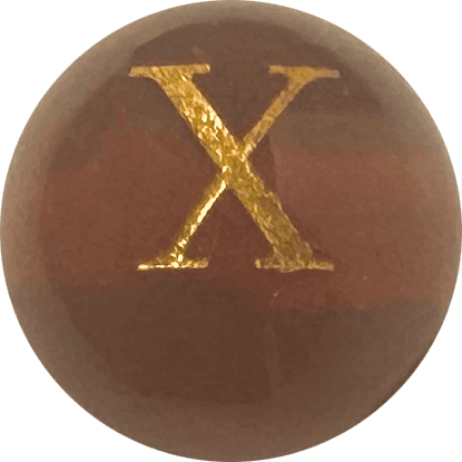 Red Onyx Initial X Round Bead crystal bead