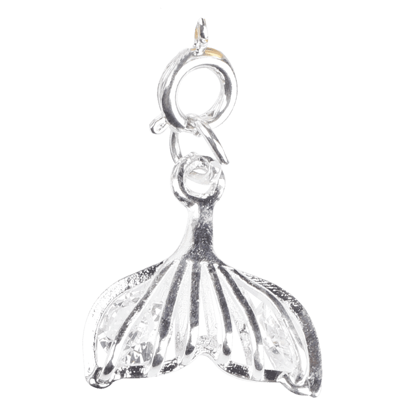 White Mermaid Tail Charm crystal bead